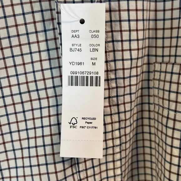 NWT J Crew 100’s 2-Ply Yarns Slim Button Down sz M - Picture 2 of 6